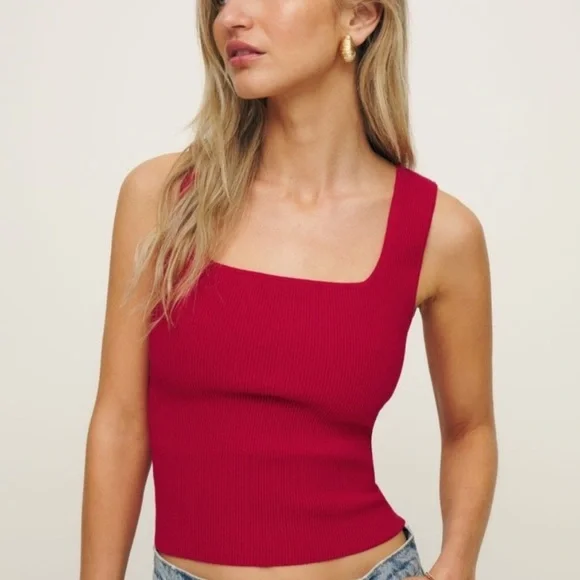 Reformation Julia Ribbed Knit Sweater Tank - Picture 1 of 9